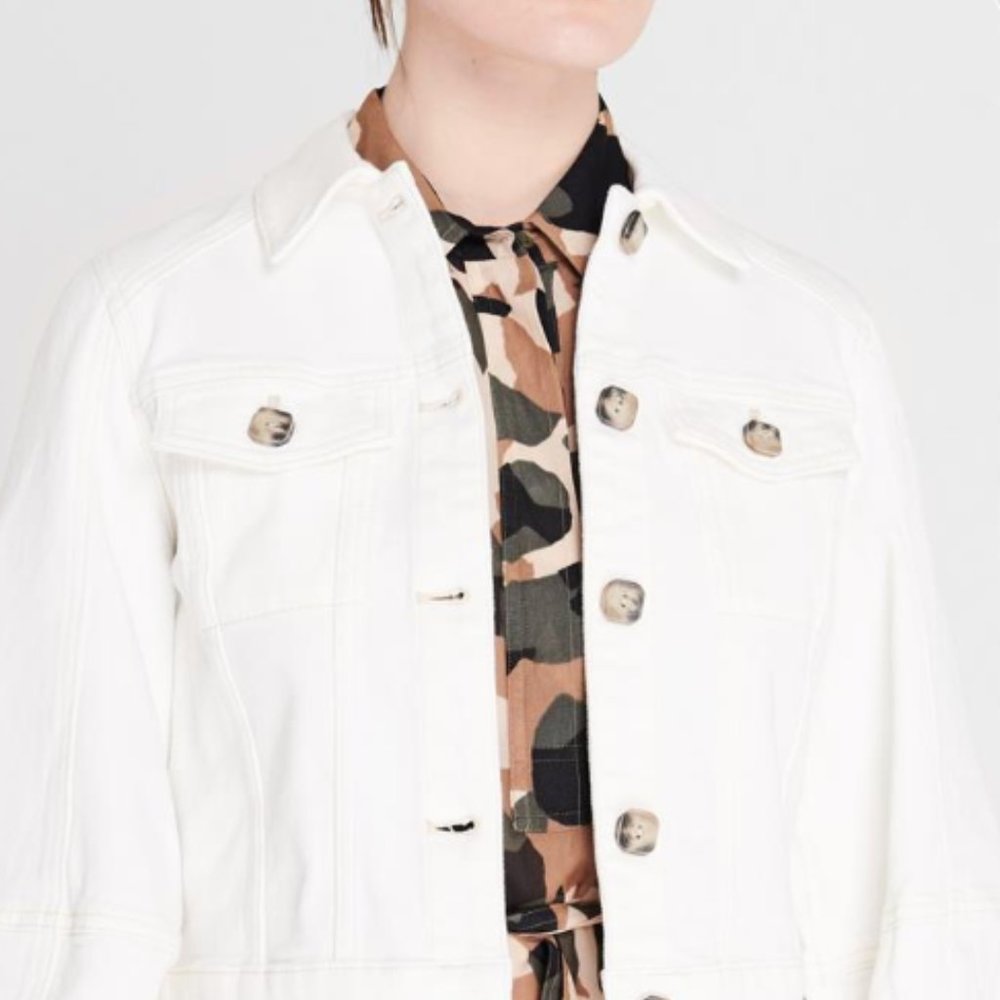Ted Baker - Cropped Balloon sleeve denim jacket - Taupe stitching